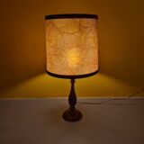 Teak table lamp with carvings from around the 1960s