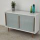 Commode bleue et blanche par Drevopodnik Brno 1960