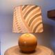 Vintage solid wood lamp - 1970s/1980s - handmade lampshade