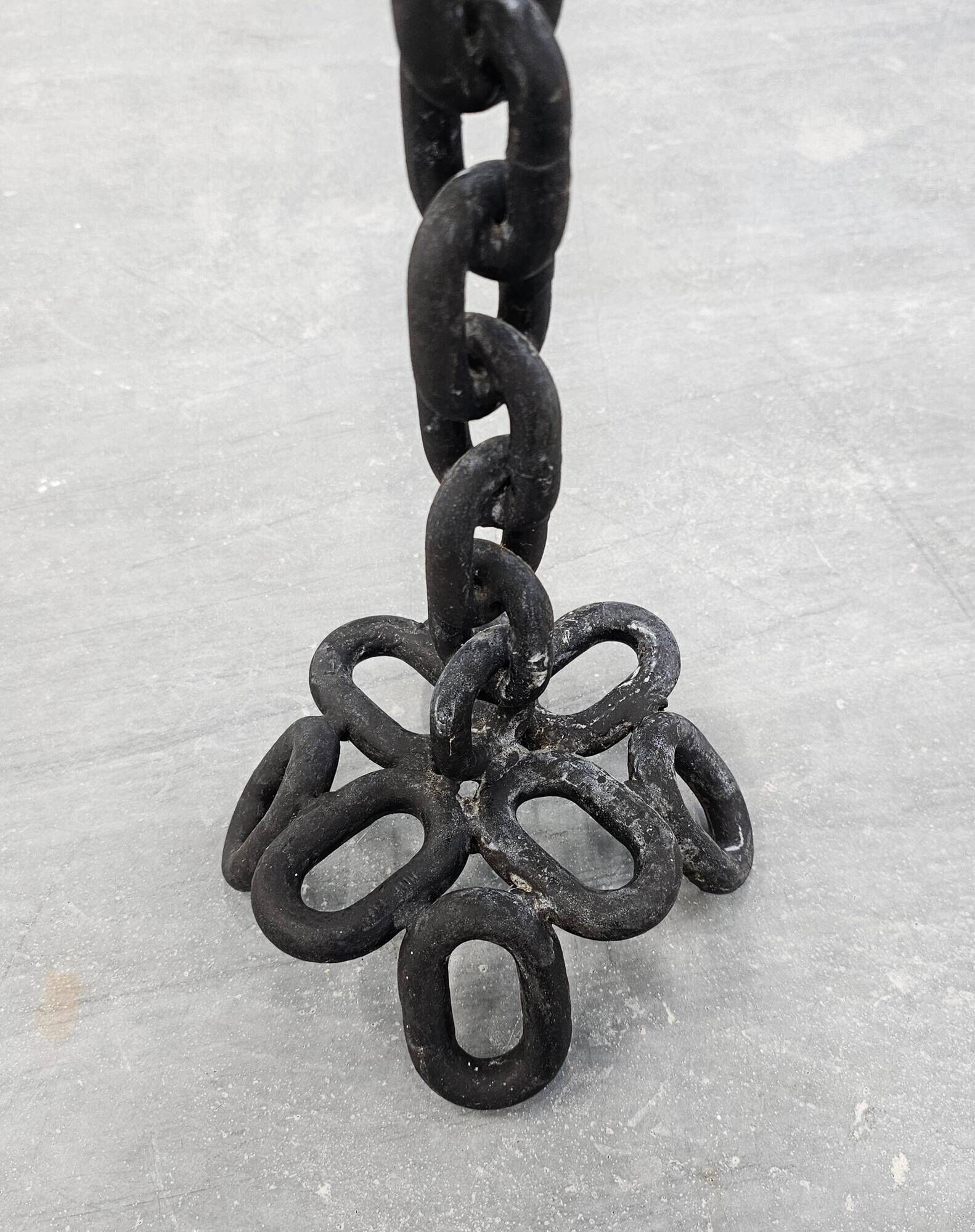Grand brutalist chandelier in iron chain, 1960s