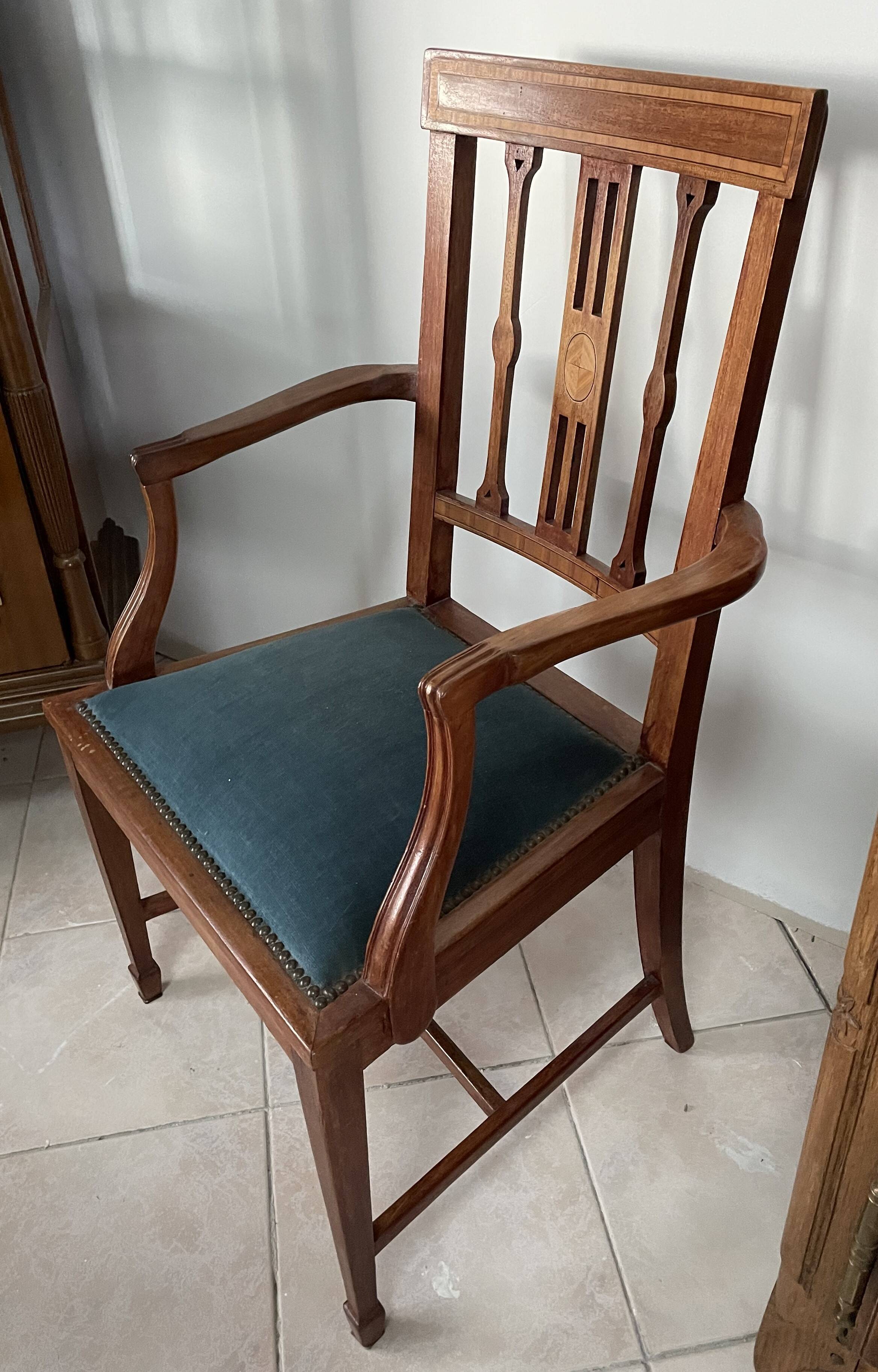 Art Deco armchair with armrest
