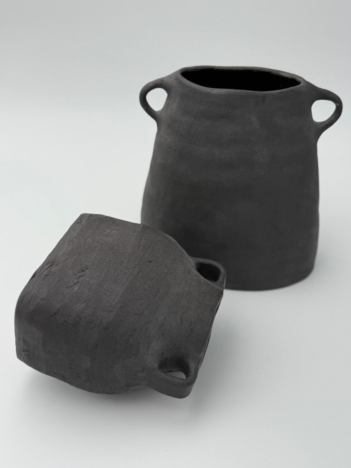 Black stoneware vase