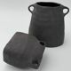Black stoneware vase