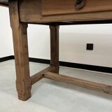 1950s farmhouse table in oak and walnut