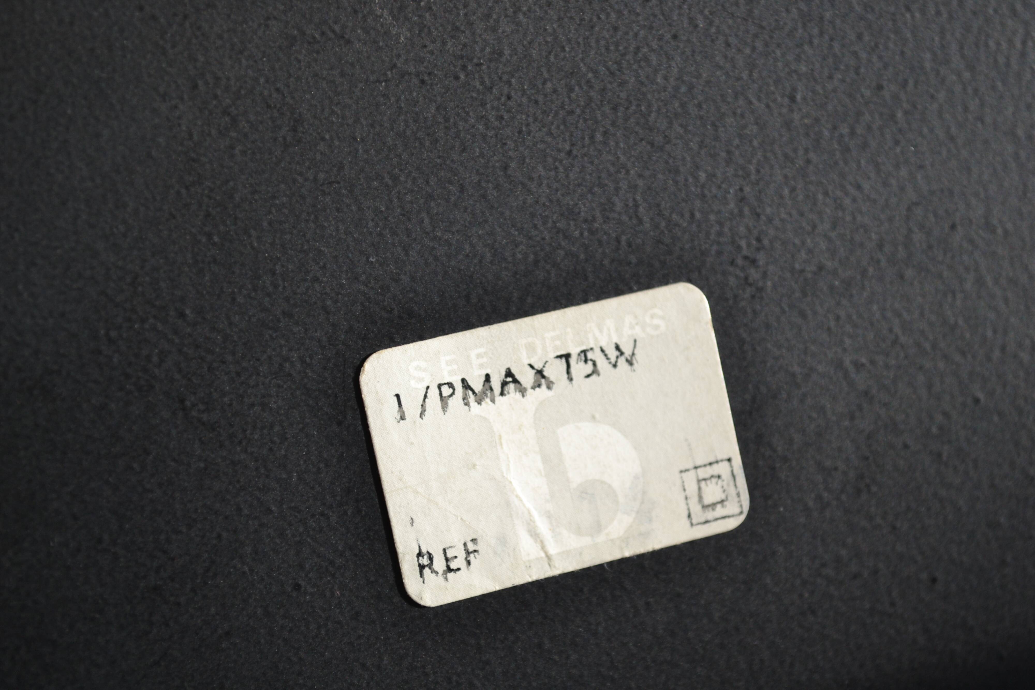 See delmas lamp 70's with fabric and metal lampshade