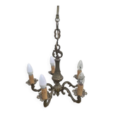 Lustre métal style ancien (ampoules bougies)