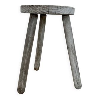 White wooden stool