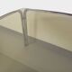 Vintage curved rectangular dining table in smoked glass and chrome metal