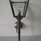 Ancienne lanterne murale applique luminaire 1 feu en laiton et verre déco hall entrée