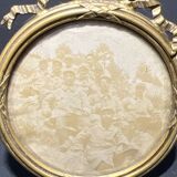 Old photograph of soldiers in a brass frame