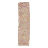 3x12 Blush Pink Vintage Runner Rug, 92x355Cm