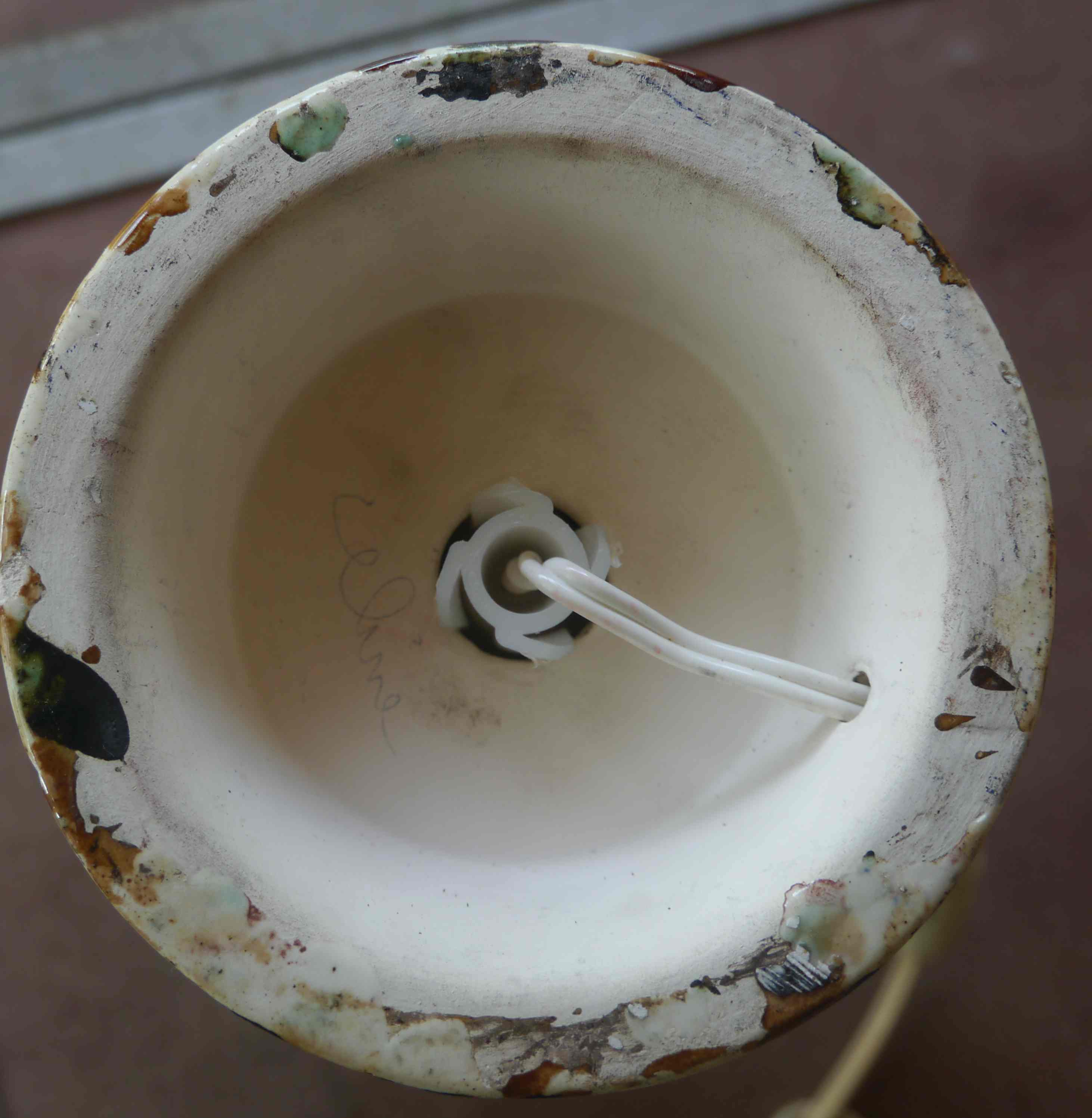 Lamp or night light in painted ceramic 60's