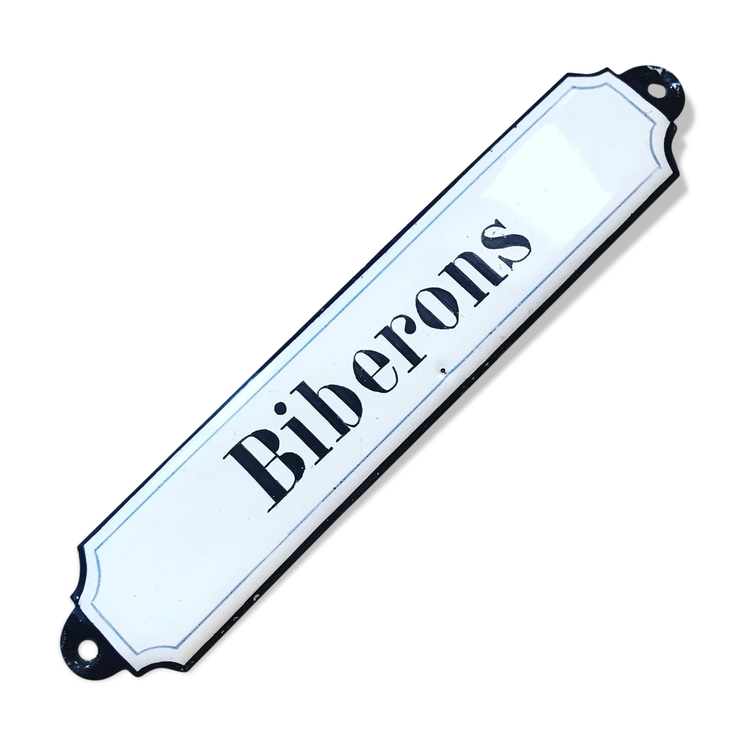 Old enamelled "biberons" plate. 1900/1910. earplate. nursery plate