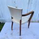 Art deco bridge armchair skai ivory white and solid wood 1930s