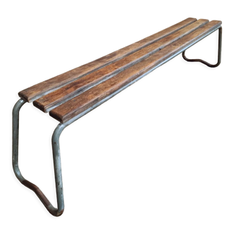 Industrial bench side table iron with wood 160 cm