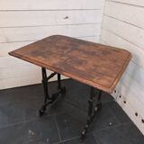 Bistro table with cast iron legs and oak top