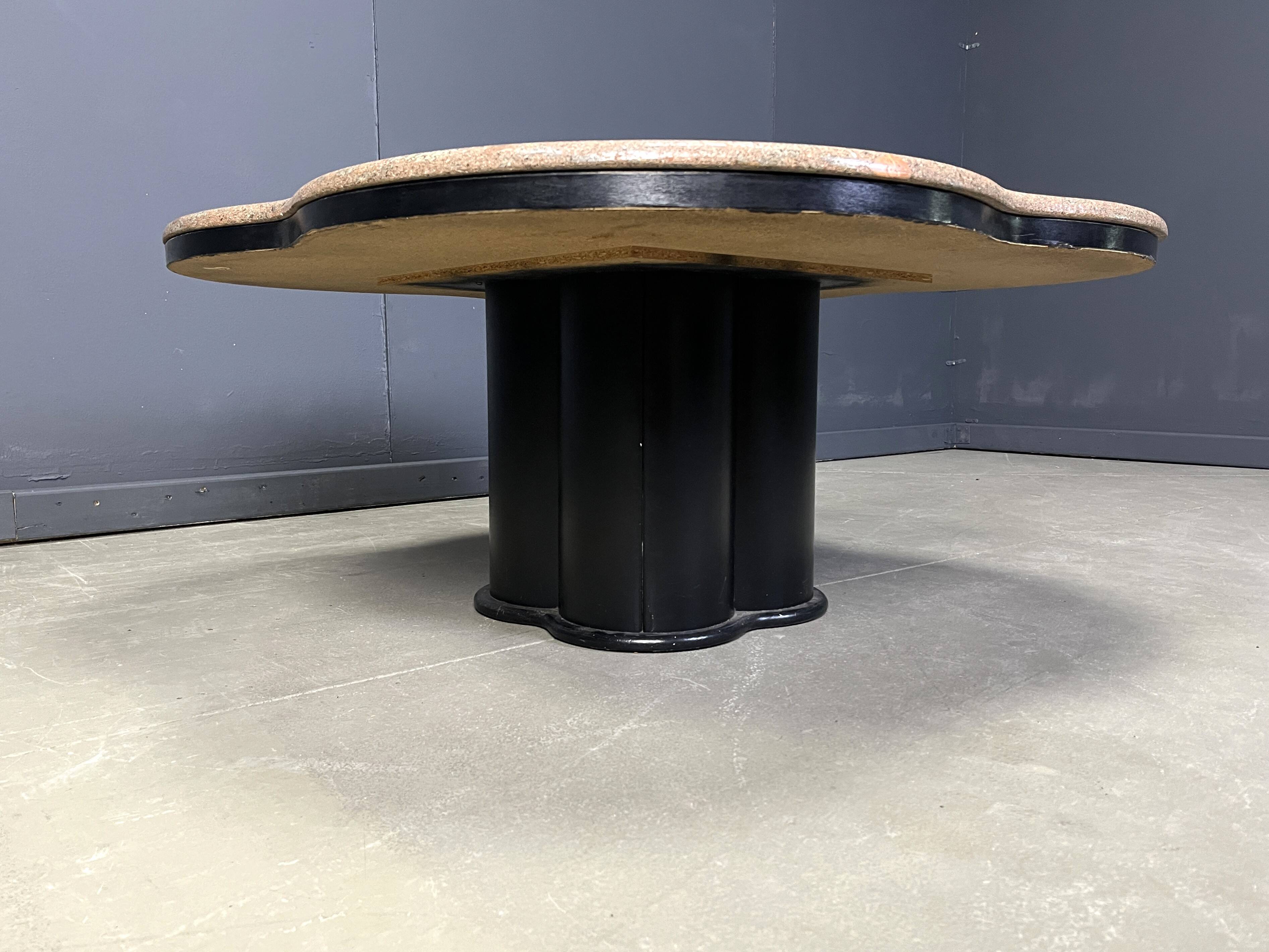 Vintage granite clover-shaped coffee table, 1970s