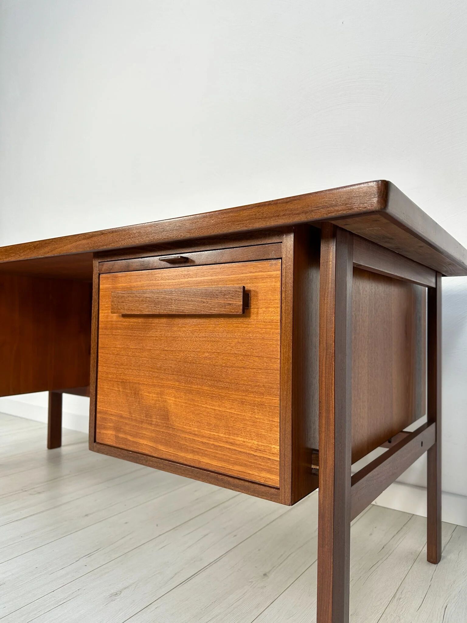 1960s Vintage Freestanding Danish Teak Writing Desk by Peter Løvig Nielsen