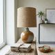 Handcrafted lamp in stoneware and jute fabric: wabi-sabi spirit (1970s-80s)