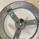 Vintage opaline globe light fixture in aluminum and glass