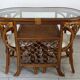 Rattan set with table and two armchairs.