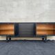 XL design black stained oak brutalist sideboard – De Coene