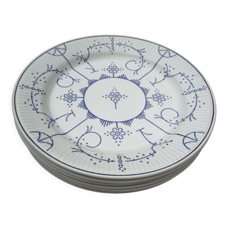 Ensemble de 6 assiettes plates Copenhague Royal Boch