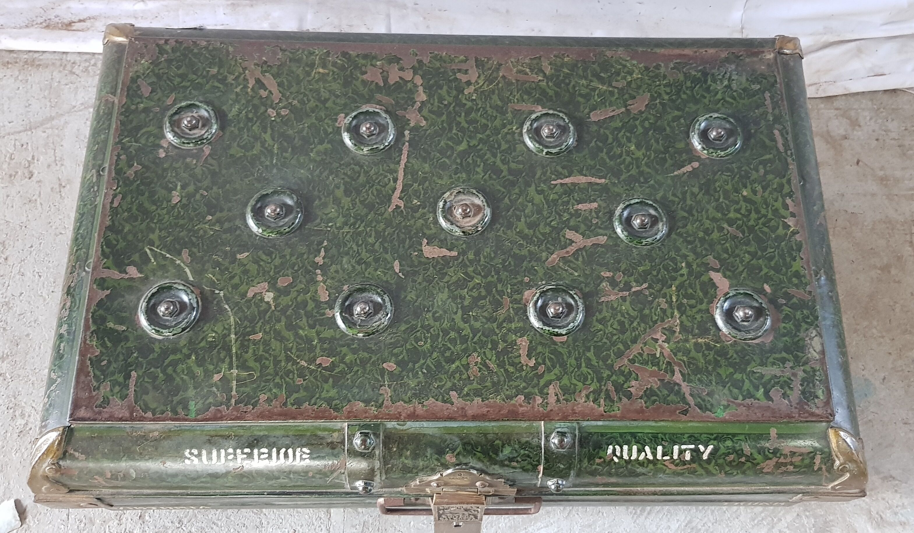 Ancient colonial travel trunk