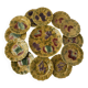 Complete service barbotine Sarreguemines dish + 12 Vintage Décor Fru plates