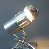 Vintage 1960 brushed aluminum clamp spotlight.