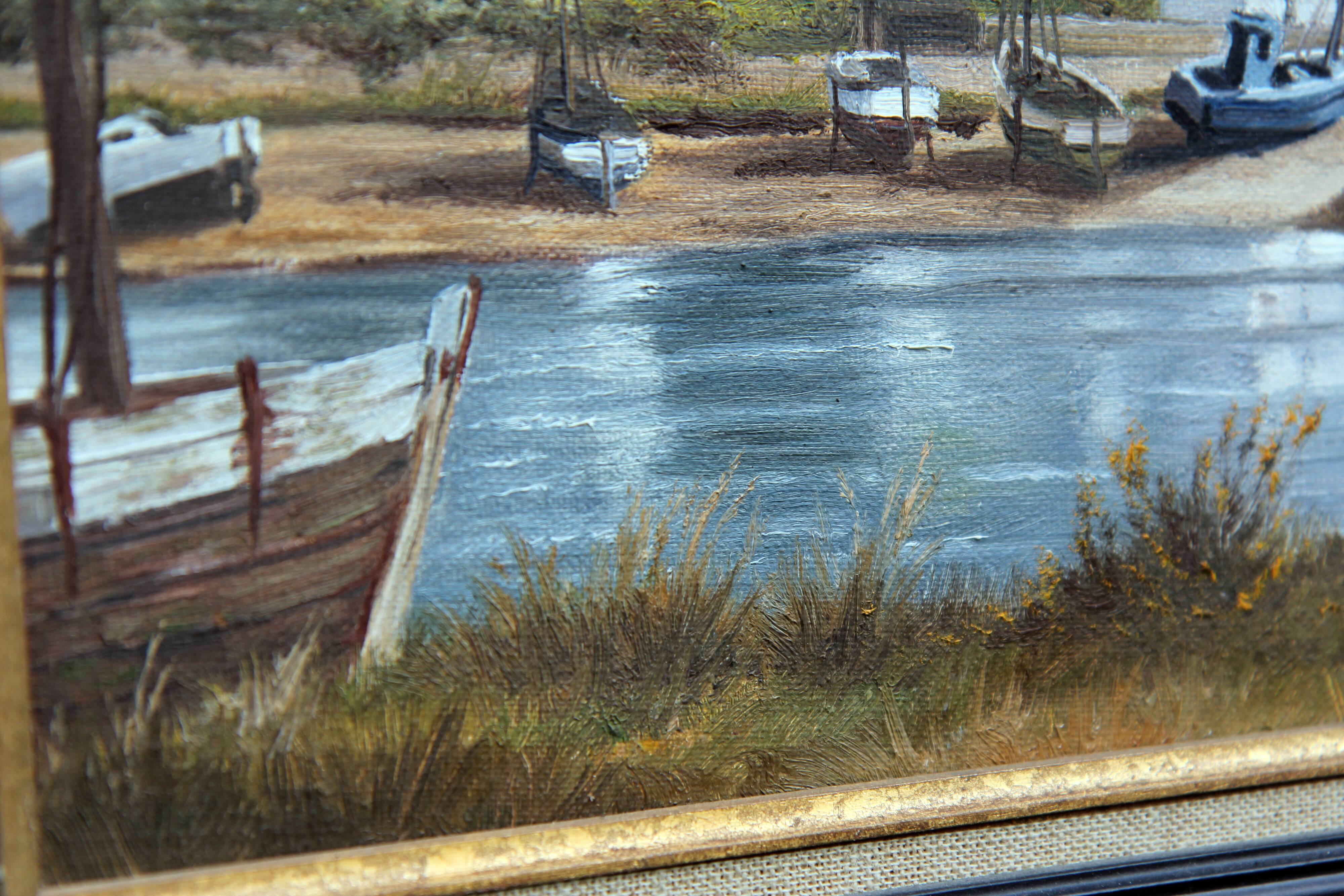 Tableau, peinture a l huile marine, champetre, 37 . 32 cm , signée