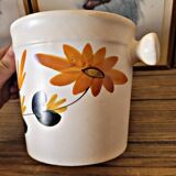 Ice bucket, ceramic ice cubes from Poteries du Marais, flower design.