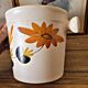 Ice bucket, ceramic ice cubes from Poteries du Marais, flower design.
