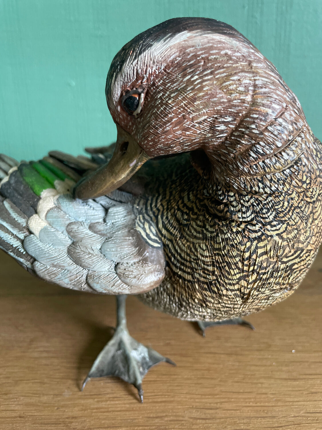 Polychrome terracotta duck
