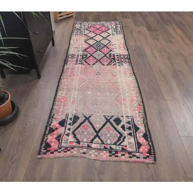 1960s Vintage Turkish Hand-Knotted Herki Runner