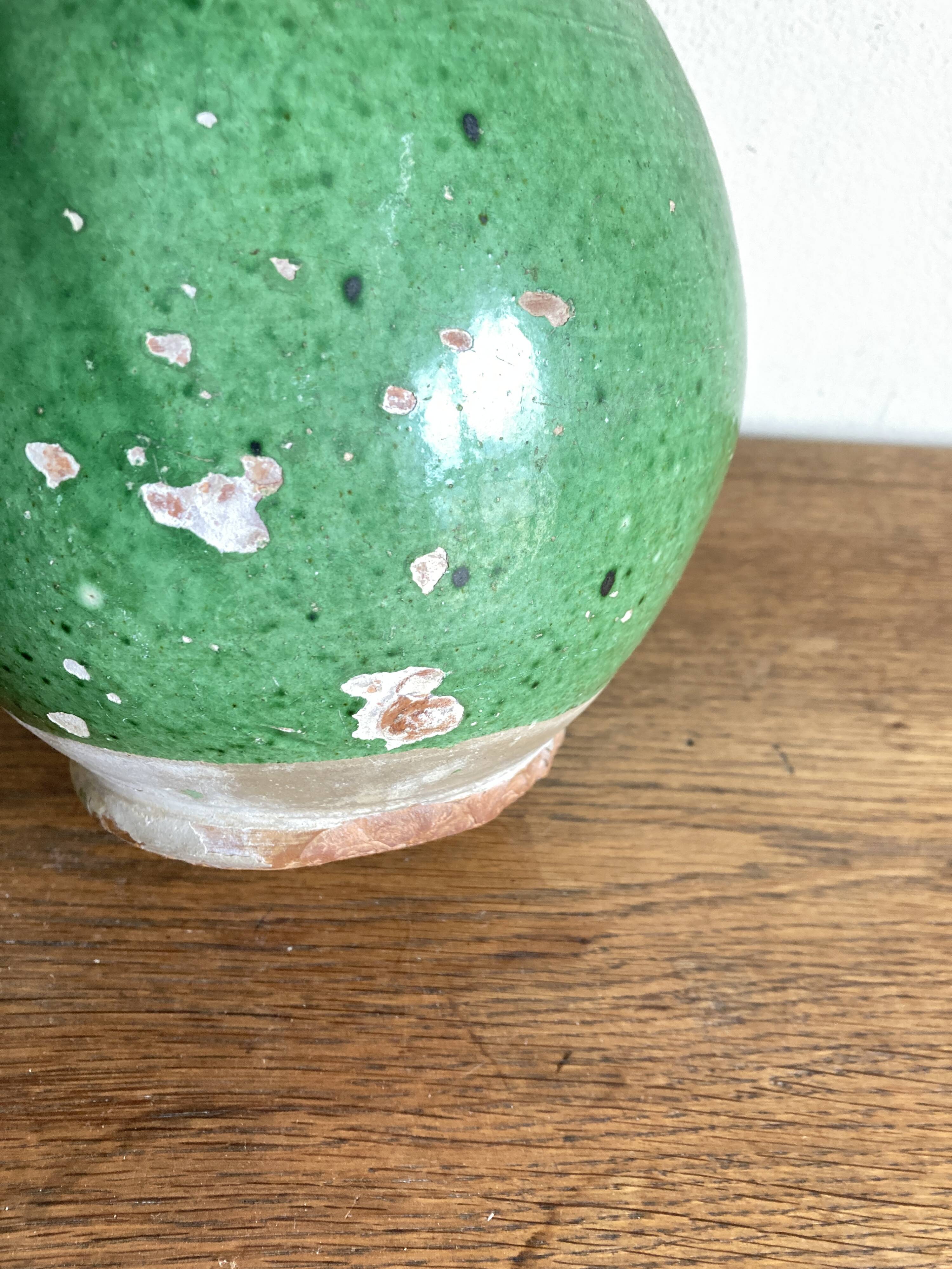 Vase pitcher Sicily Italy in glazed earthenware folk art 1950