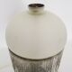 Table lamp, bedside lamp, silver metal base, globe and beads
