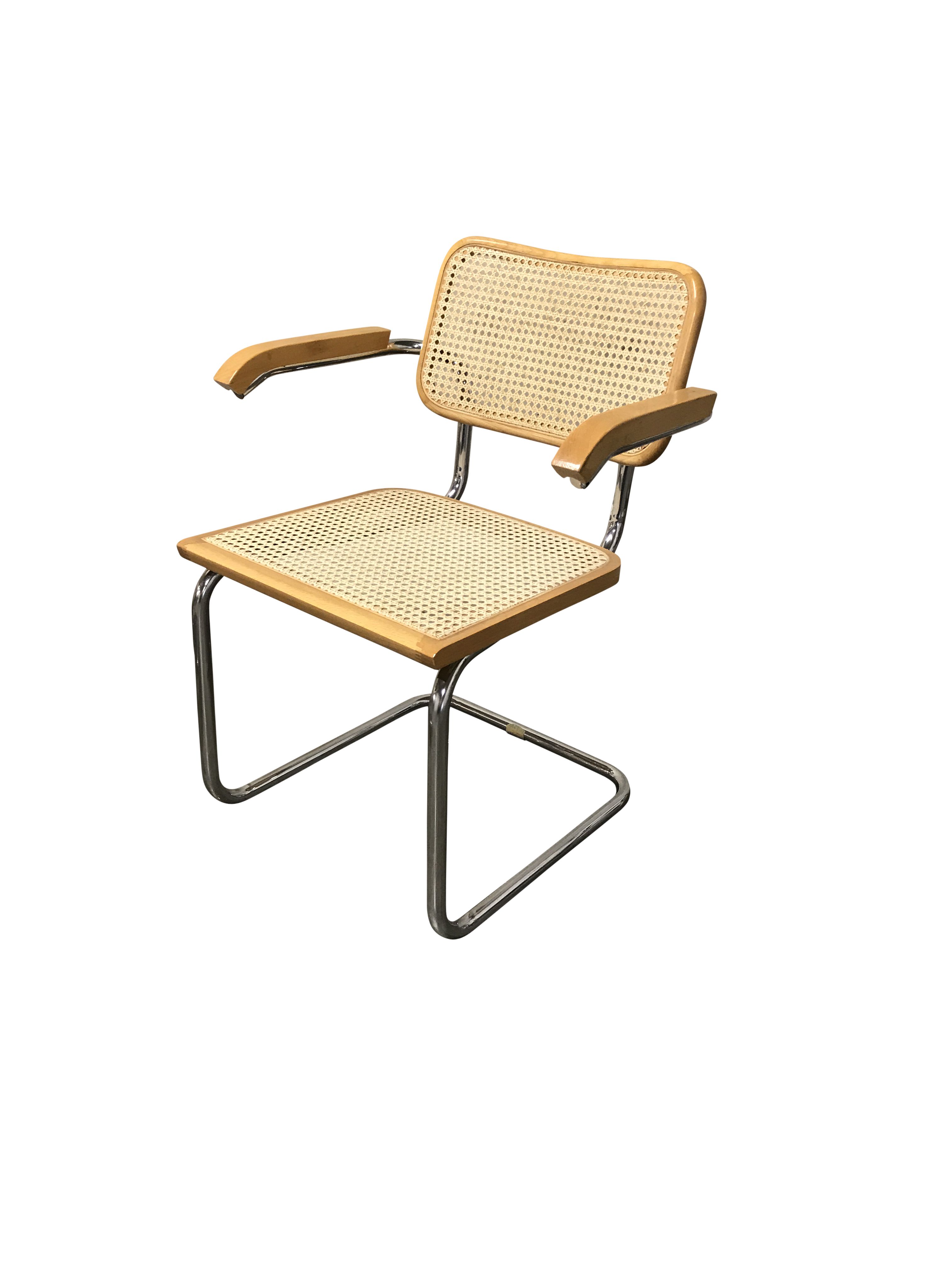 Vintage Marcel Breuer Cesca chairs, made in italy, 1970s  (set of 6)