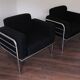 Pair of fabric armchairs – modernist design, circa 1970-80