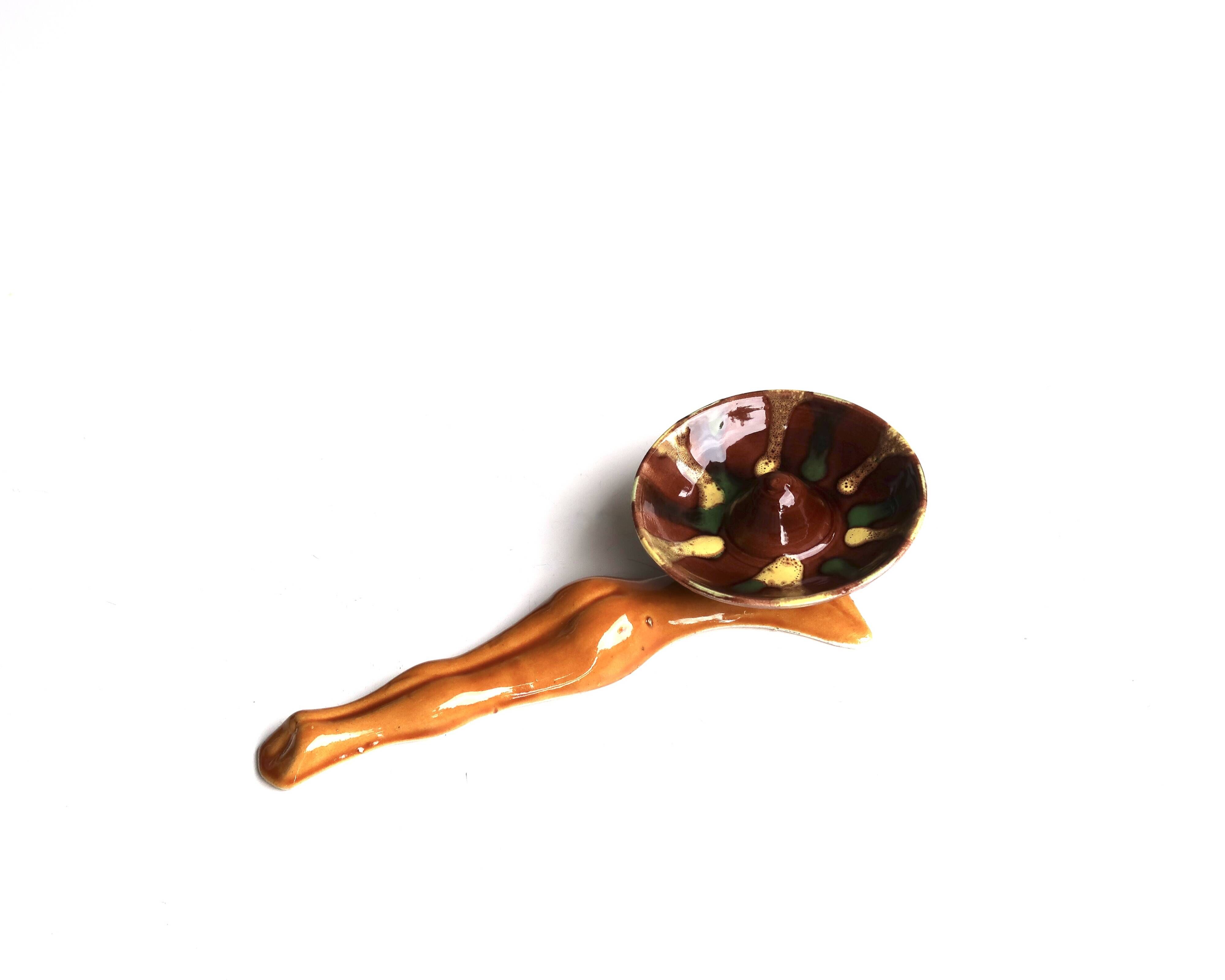 Ceramic ashtray, Pin-up under a sombrero, Vallauris 1970s