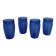 4 cobalt blue glasses – industrial moulded glass – 1970s