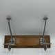 Wall coat rack with 2 hooks on wood