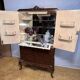 Mid-20th Century Burr Walnut Drinks Cabinet – Art Deco Elegance Meets Queen