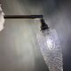 Vintage tulip wall light in diamond-point glass
