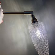 Vintage tulip wall light in diamond-point glass