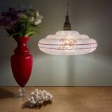 Vintage pink clichy glass lampshade pendant light