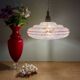 Suspension abat-jour vintage en verre de clichy rose