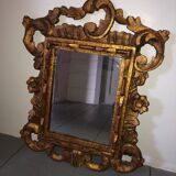 Golden wooden mirror old vintage 33x43cm