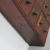 Antique Hardwood Apothecary Cabinet / Bank of Drawers, England, 19th Centur