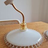 Pair of opaline wall lamps